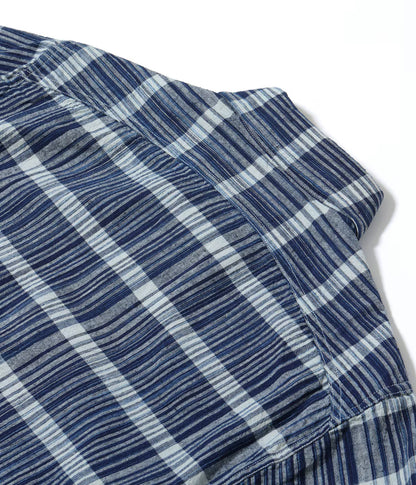 SUGAR CANE FICTION ROMANCE 5oz. INDIGO CHECK WORK SHIRT - NAVY