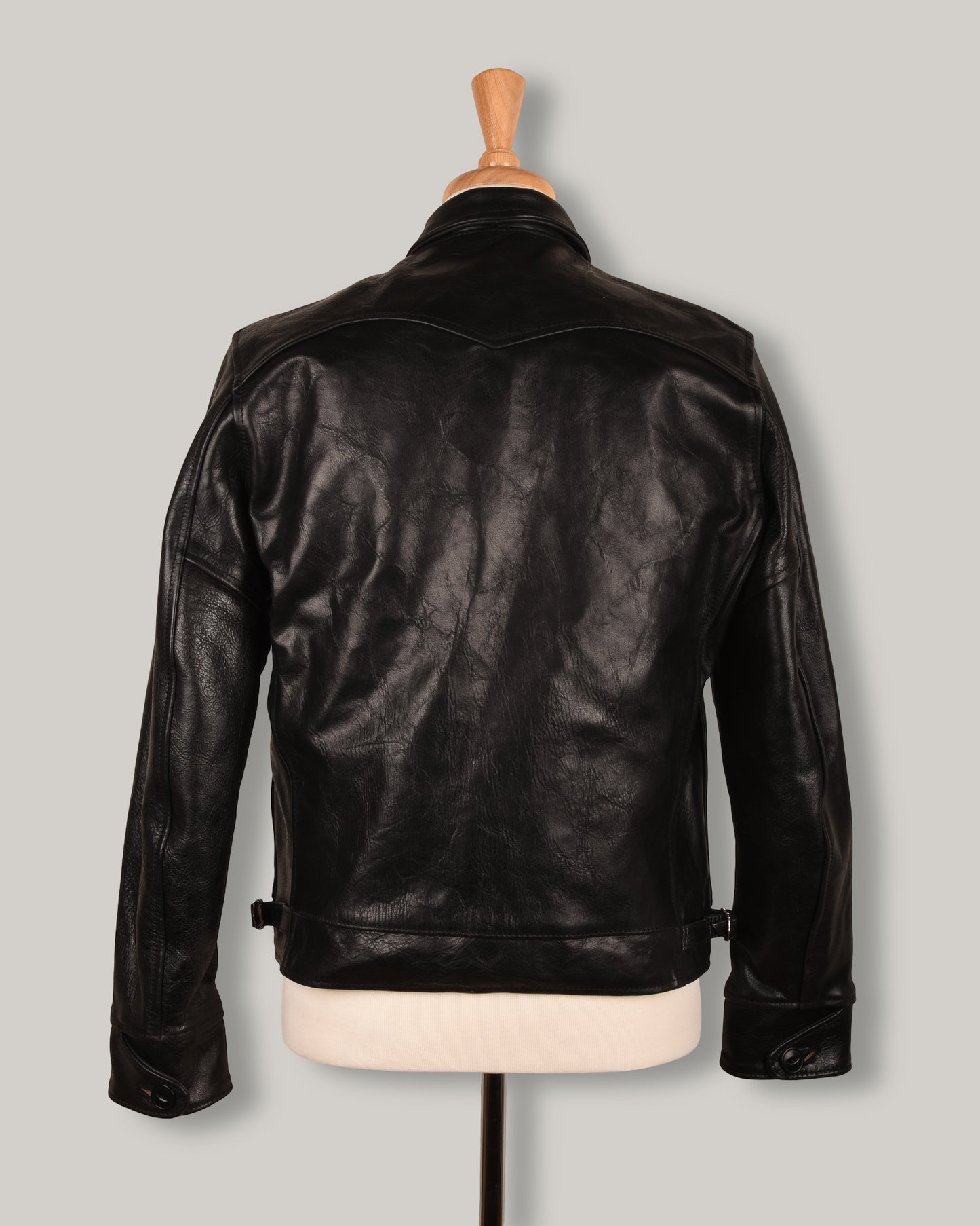 AERO LEATHER PREMIER 1930's HIGHWAYMAN - TUMBLED BLACK CXFQHH