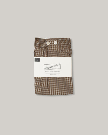 ANONYMOUS ISM MICRO PLAID BOXER - BROWN
