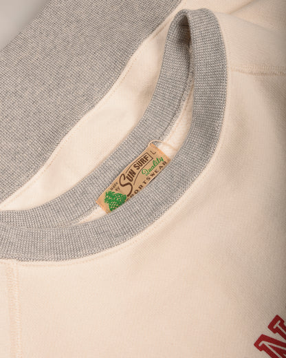 SUN SURF 'RAINBOWS' CREW NECK POCKET SWEATSHIRT - OFF WHITE