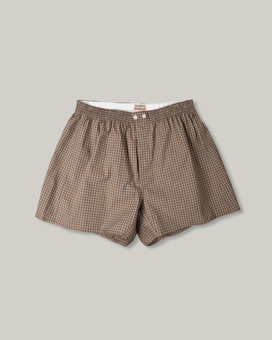 ANONYMOUS ISM MICRO PLAID BOXER - BROWN