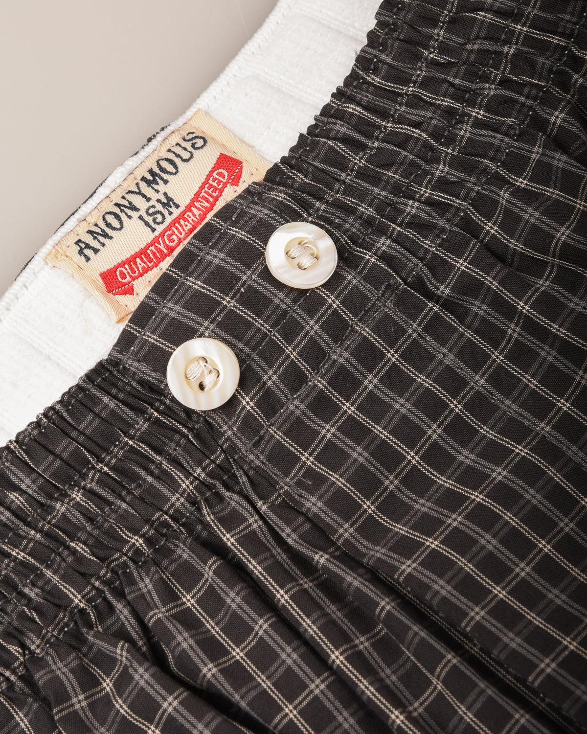 ANONYMOUS ISM MICRO PLAID BOXER - CHARCOAL