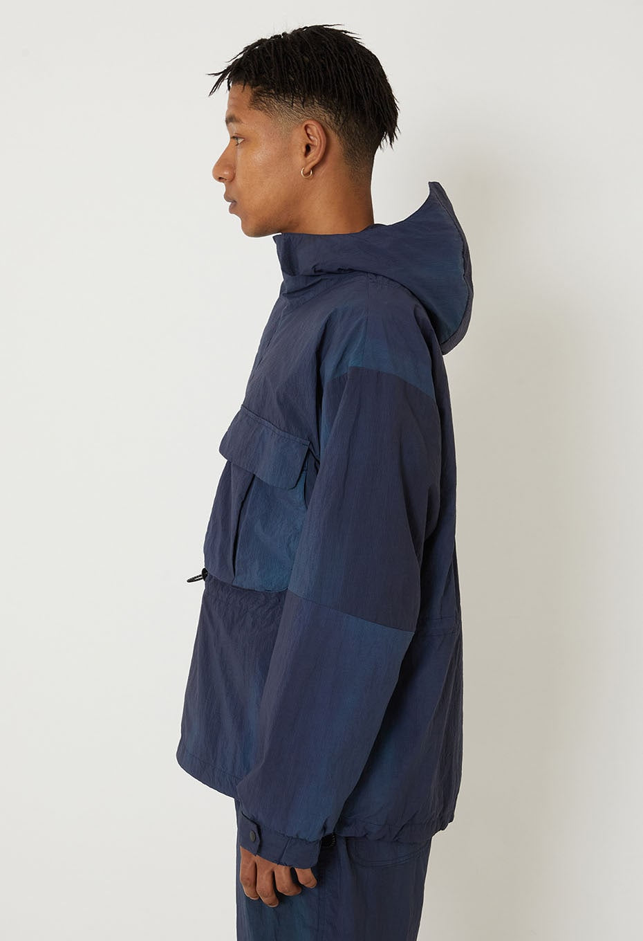 BLUE BLUE JAPAN MARBLE DYED RECYCLED NYLON ANORAK
