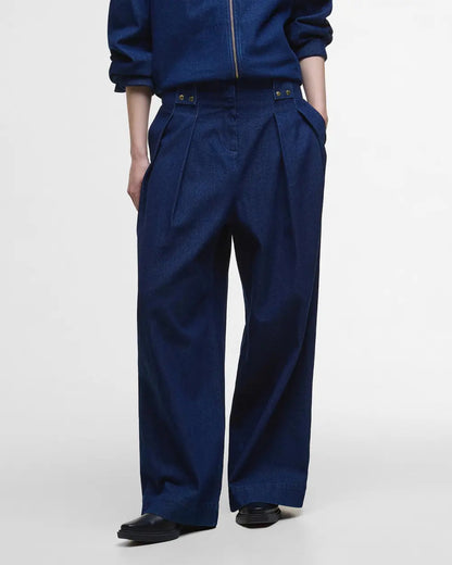 BARBOUR ARLA DENIM WIDE LEG TROUSERS - RINSE WASH