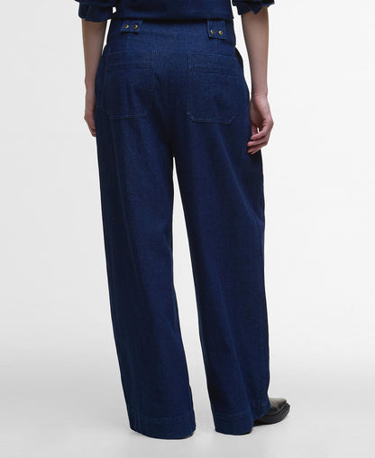 BARBOUR ARLA DENIM WIDE LEG TROUSERS - RINSE WASH