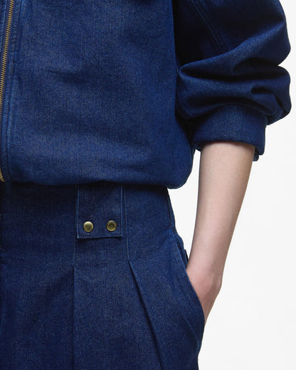 BARBOUR ARLA DENIM WIDE LEG TROUSERS - RINSE WASH