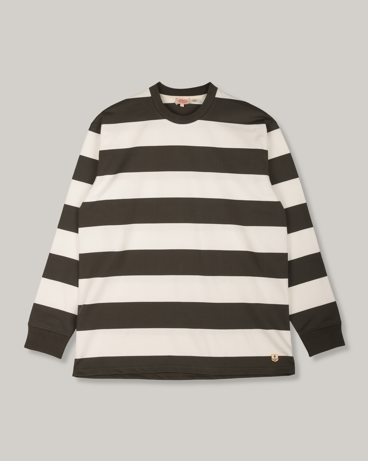 ARMOR LUX WIDE STRIPE LS TEE - CHIMERA/ MILK