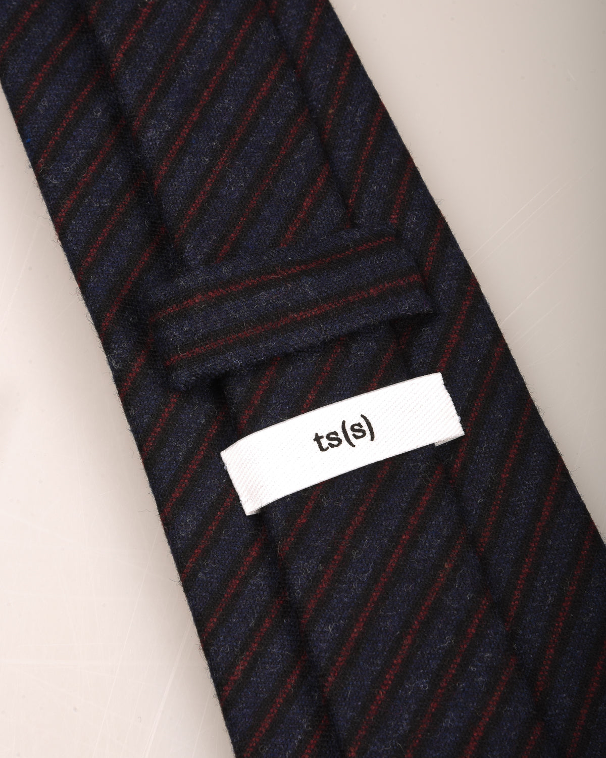 TS(S) STRIPE COTTON STRETCH CLOTH NECK TIE - NAVY