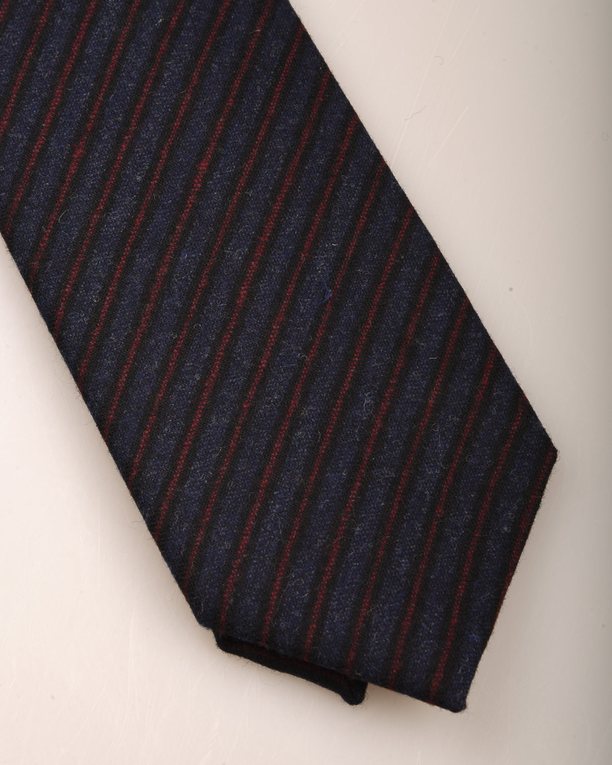 TS(S) STRIPE COTTON STRETCH CLOTH NECK TIE - NAVY