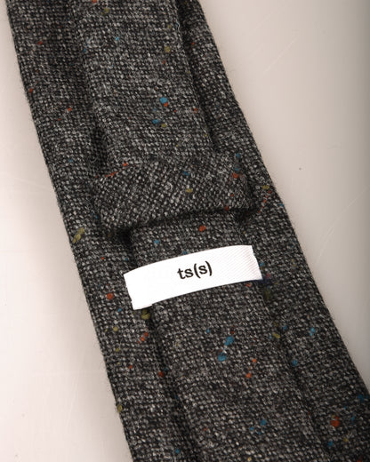 TS(S) STRIPE WOOL TWEED CLOTH NECK TIE - GREY