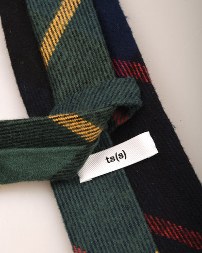 TS(S) LARGE TARTAN PLAID NECK TIE - NAVY