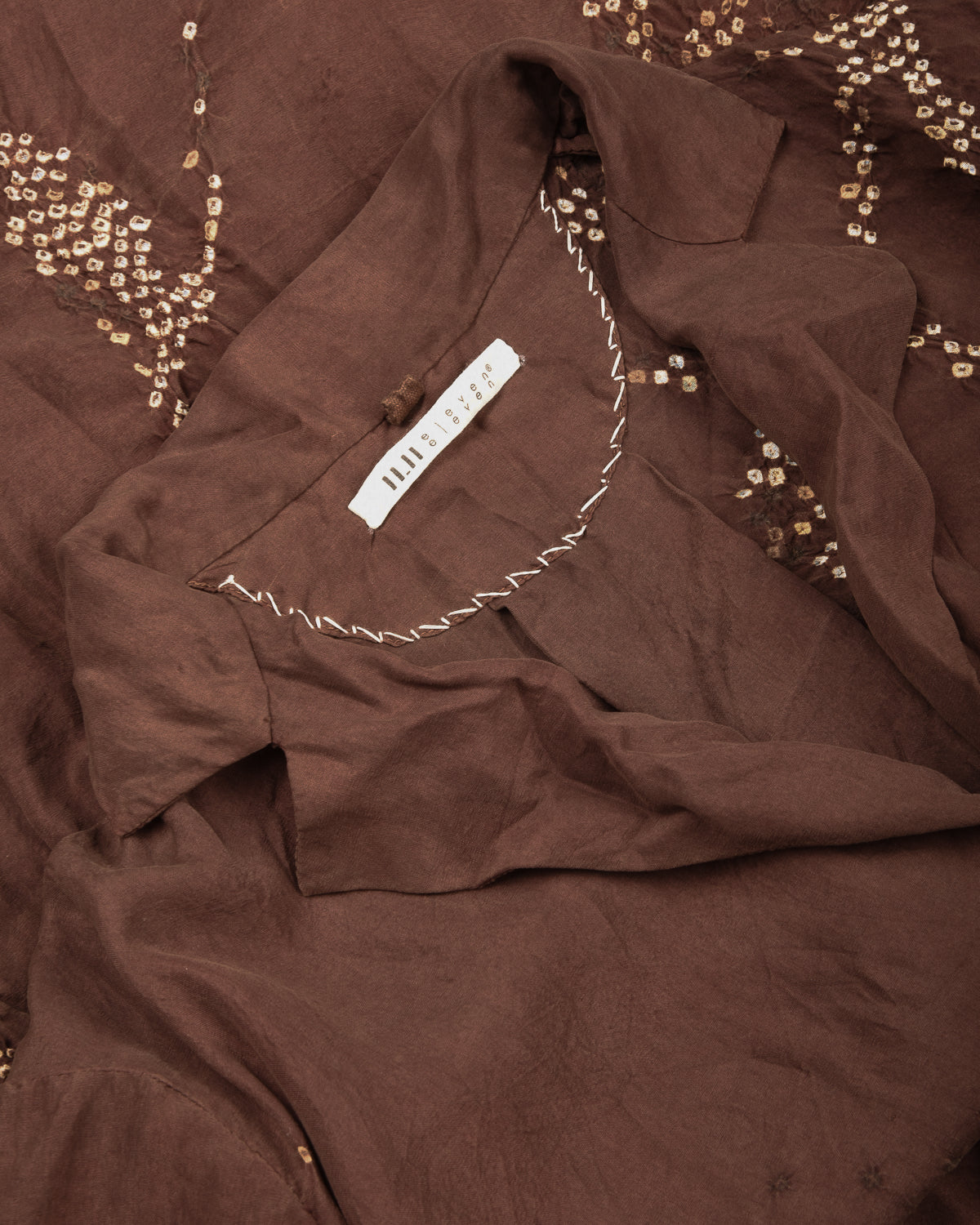 11.11 SILK BANDHANI  DRESS - BURNT UMBER
