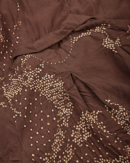11.11 SILK BANDHANI  DRESS - BURNT UMBER