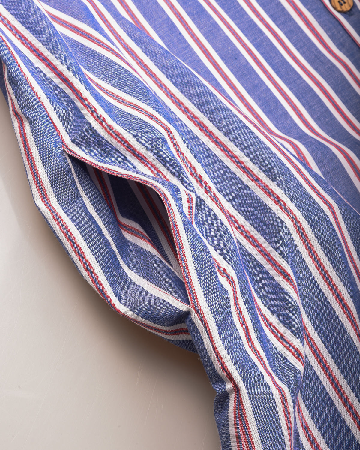 ARMOR LUX STRIPED SHIRT DRESS - SEAL/ECRU/ ROUGE