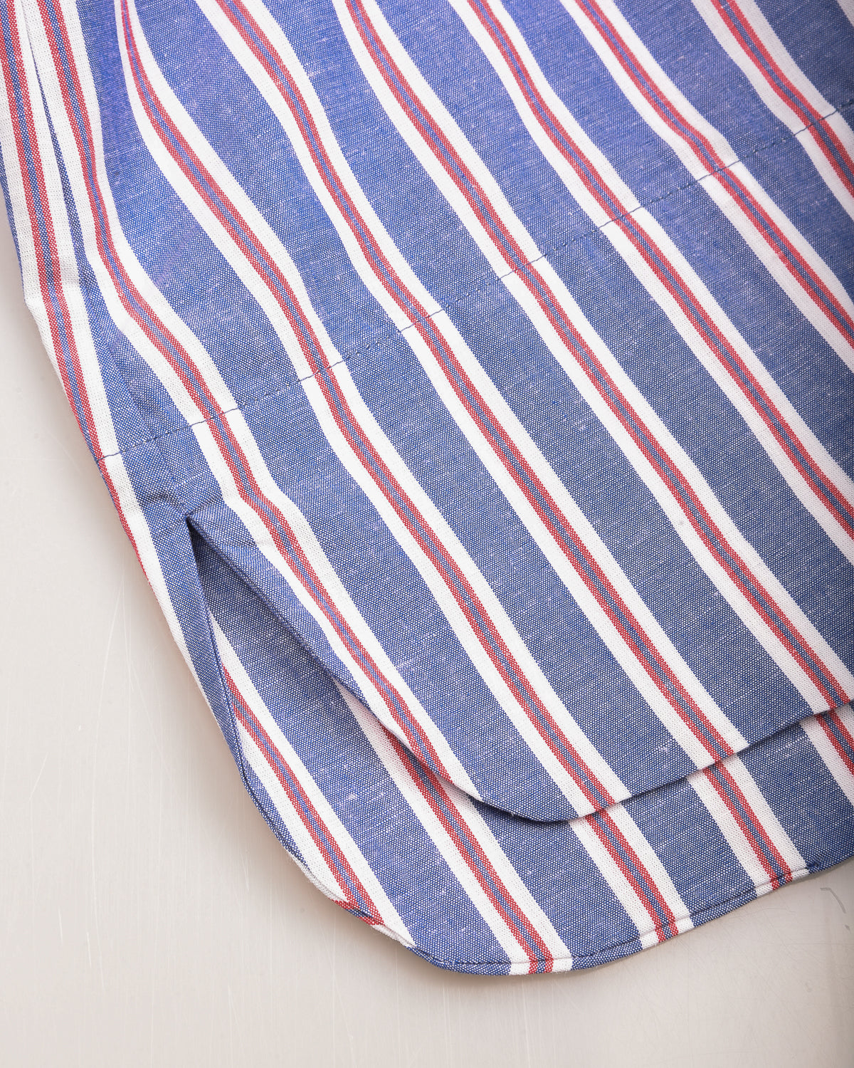 ARMOR LUX STRIPED SHIRT DRESS - SEAL/ECRU/ ROUGE