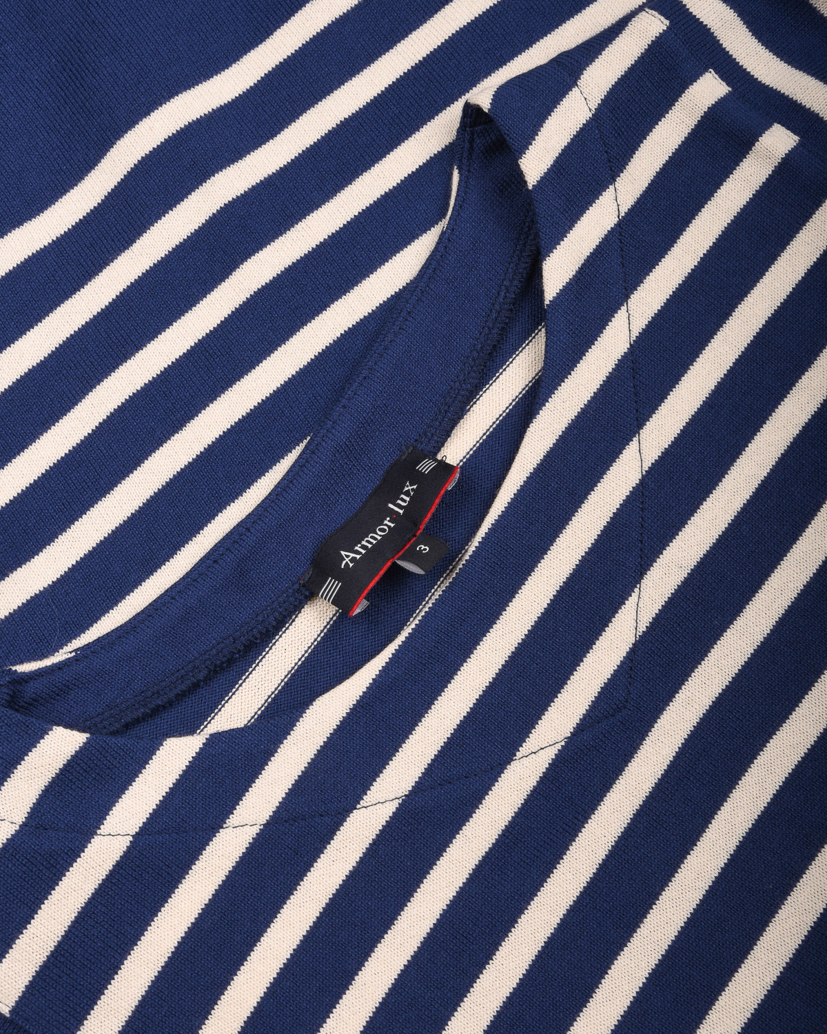 ARMOR LUX LADIES BRETON BOAT NECK SHIRT - TWILIGHT BLUE/ NATURE