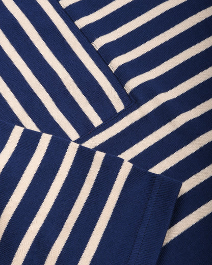 ARMOR LUX LADIES BRETON BOAT NECK SHIRT - TWILIGHT BLUE/ NATURE