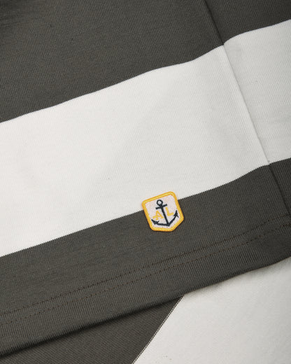 ARMOR LUX WIDE STRIPE LS TEE - CHIMERA/ MILK
