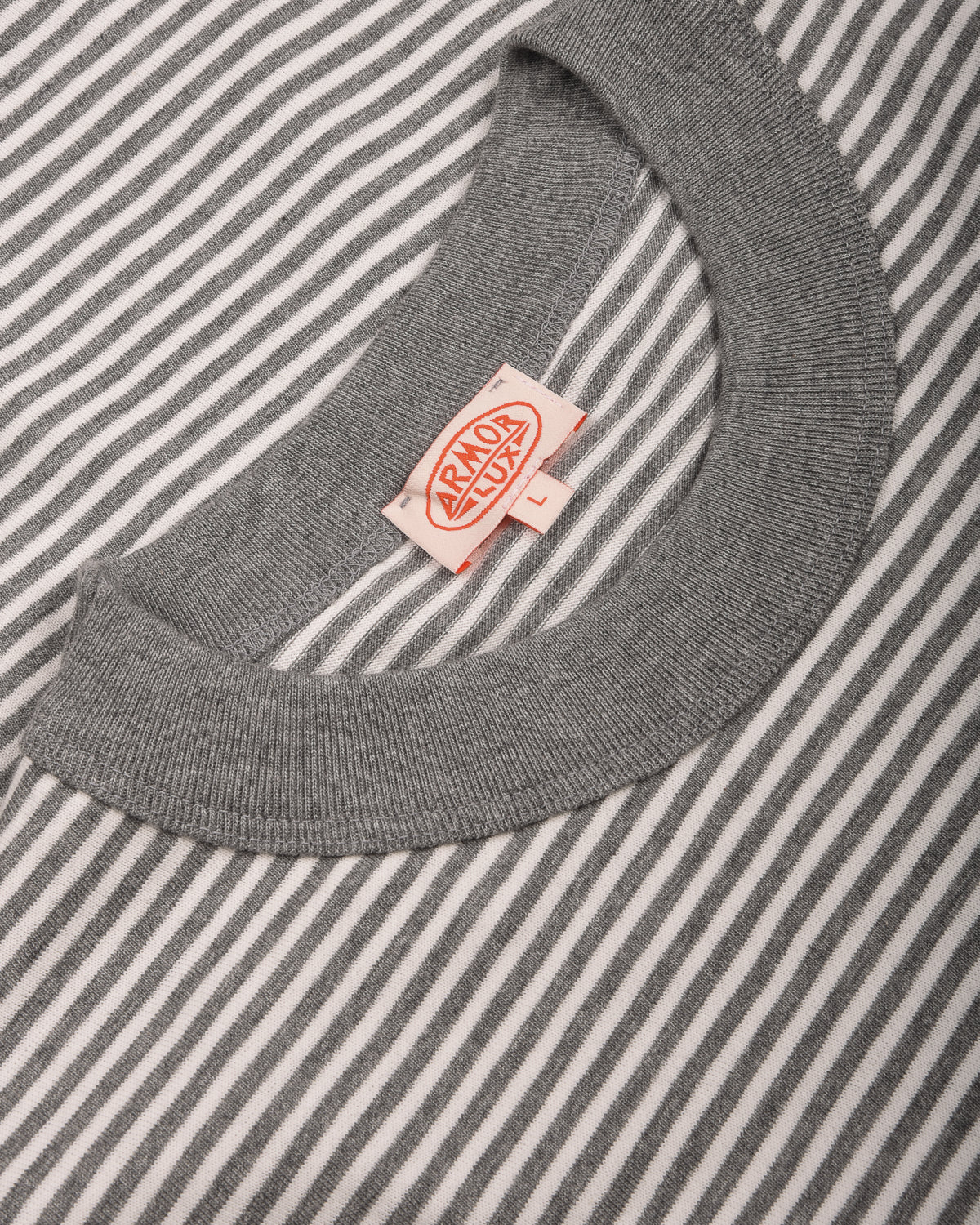 ARMOR LUX HERITAGE STRIPED T-SHIRT - MISTY GREY/ MILK