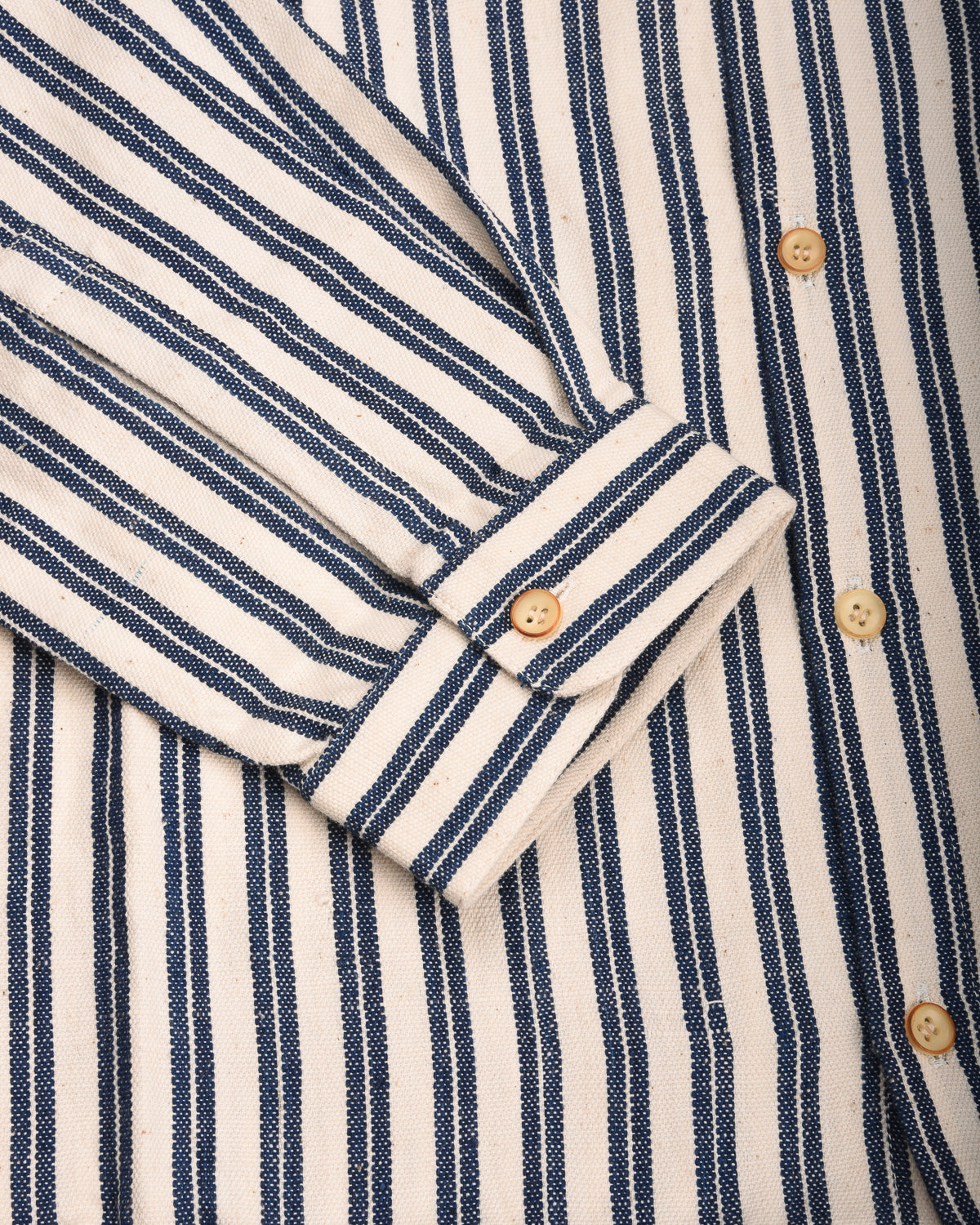 11.11 COTTON STRIPED LOVERS SHIRT - ECRU/ MEDIUM INDIGO