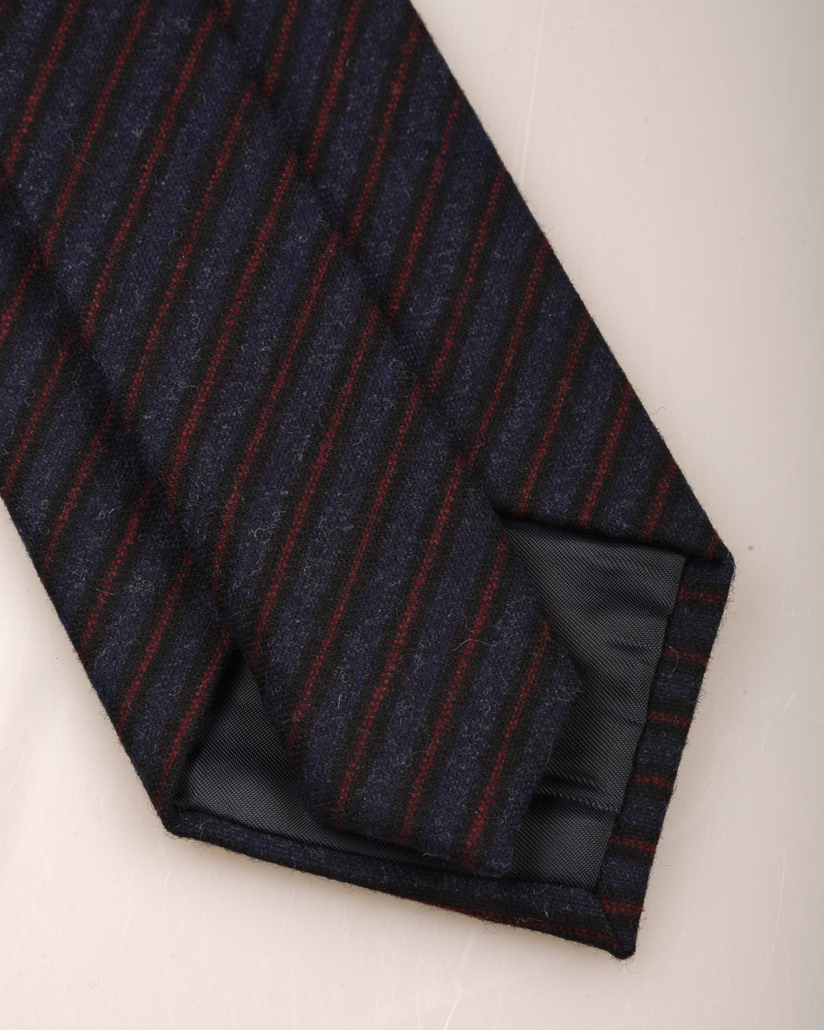 TS(S) STRIPE COTTON STRETCH CLOTH NECK TIE - NAVY