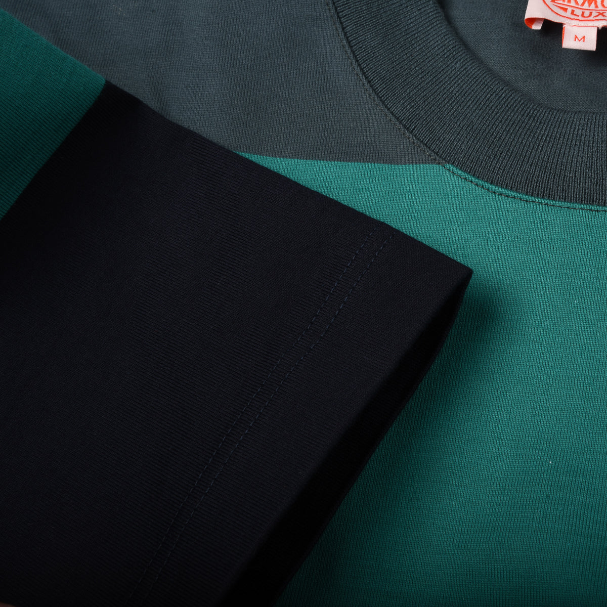 ARMOR LUX HERITAGE  POCKET TEE - DARK STORM/ AQUAGREEN