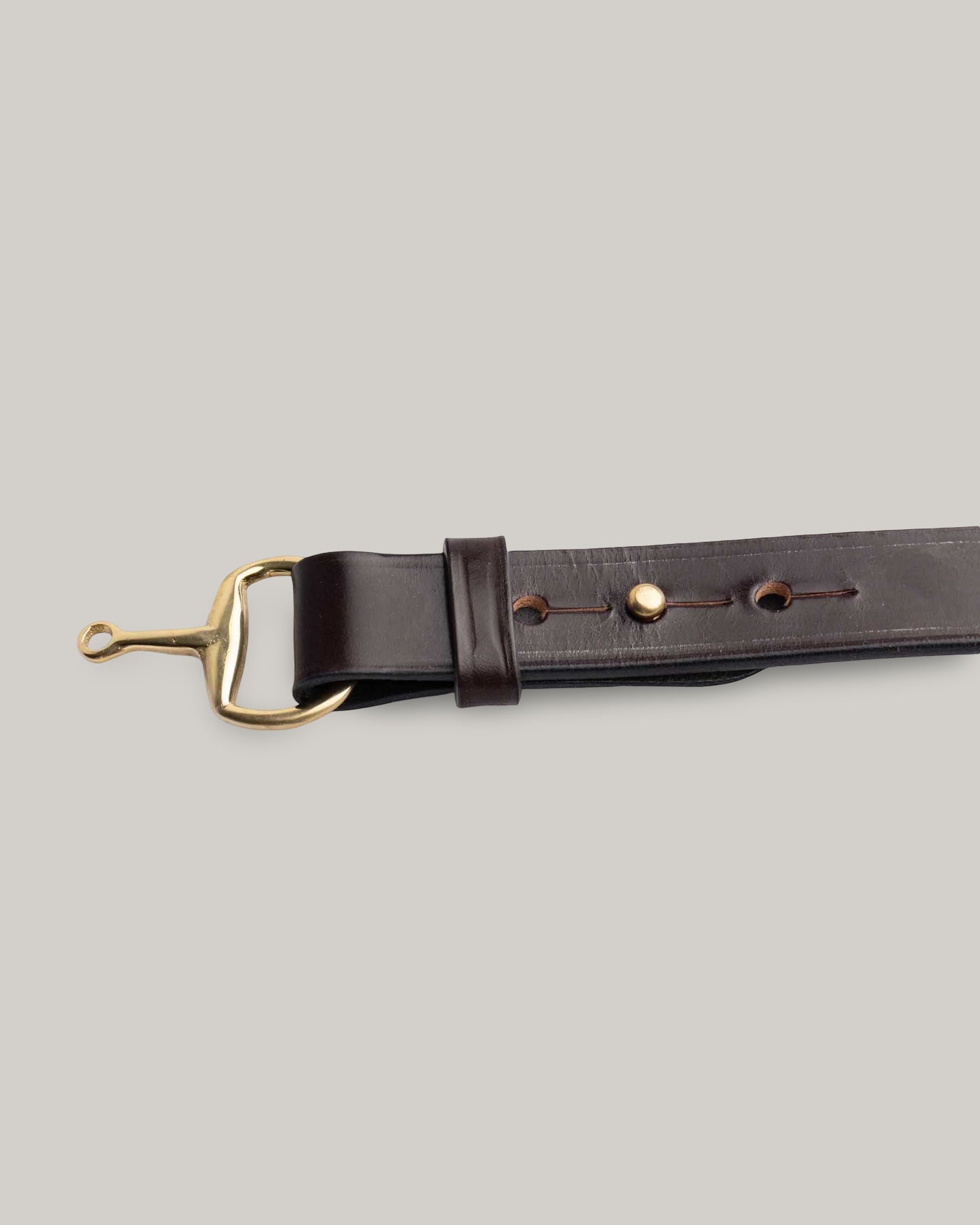 ALLEVOL ASHTON BELT - BROWN/ BRASS