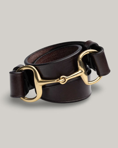 ALLEVOL ASHTON BELT - BROWN/ BRASS
