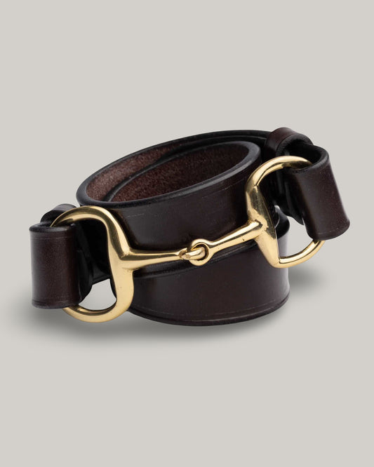 ALLEVOL ASHTON BELT - BROWN/ BRASS