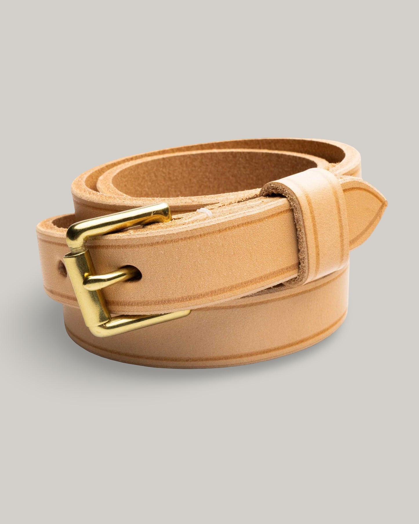 ALLEVOL NARROW BELT - NATURAL x BRASS