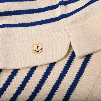 ARMOR LUX LADIES BRETON BOAT NECK SHIRT - NATURE/ SODALITE