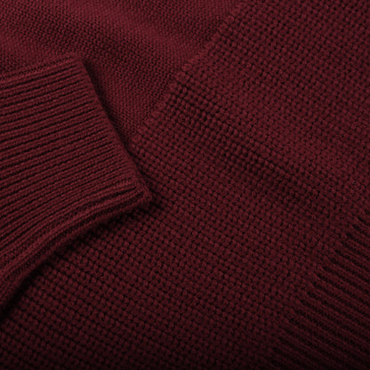 W'MENSWEAR TRACK SWEATER - BURGUNDY