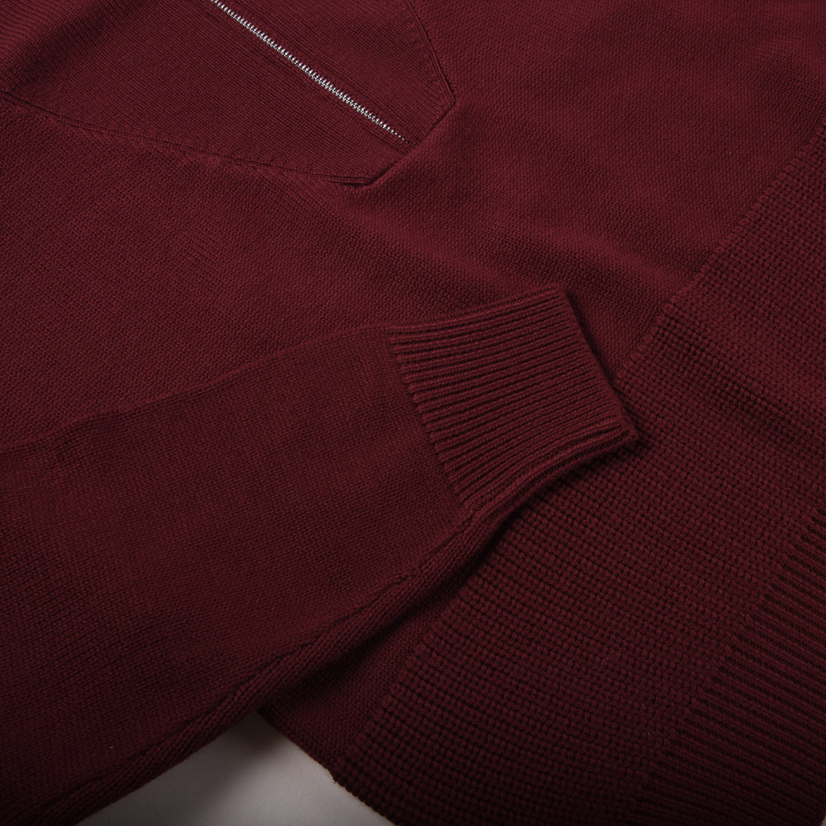 W'MENSWEAR TRACK SWEATER - BURGUNDY