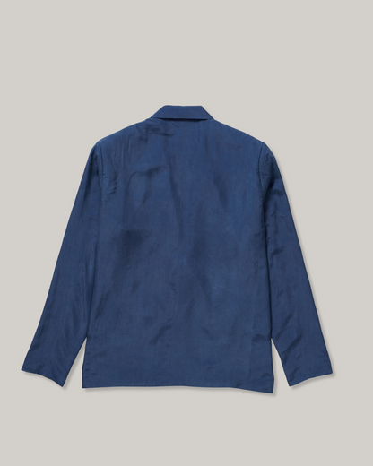 11.11 UNISEX SILK BLAZER JACKET -  MEDIUM INDIGO