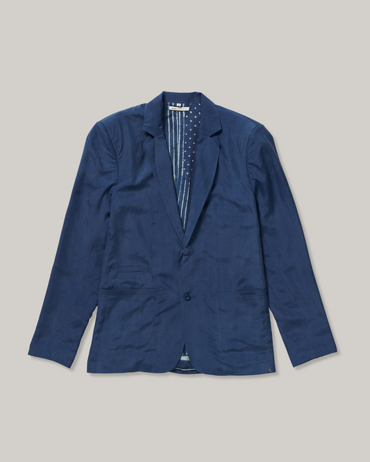11.11 UNISEX SILK BLAZER JACKET -  MEDIUM INDIGO