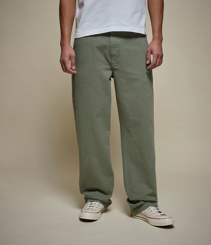 MERZ B. SCHWANEN HERRINGBONE BERLIN PANTS - ARMY