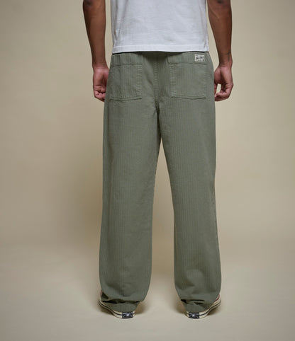 MERZ B. SCHWANEN HERRINGBONE BERLIN PANTS - ARMY