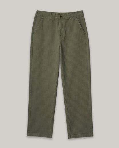 MERZ B. SCHWANEN HERRINGBONE BERLIN PANTS - ARMY