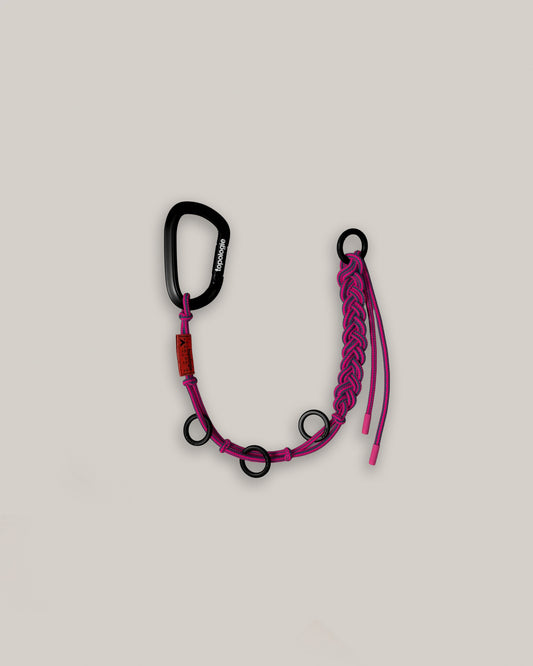TOPOLOGIE BRAIDED KEYCHAIN TEAL PINK