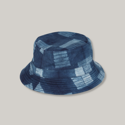 KARDO QUILTED BUCKET HAT - SHIBORI INDIGO