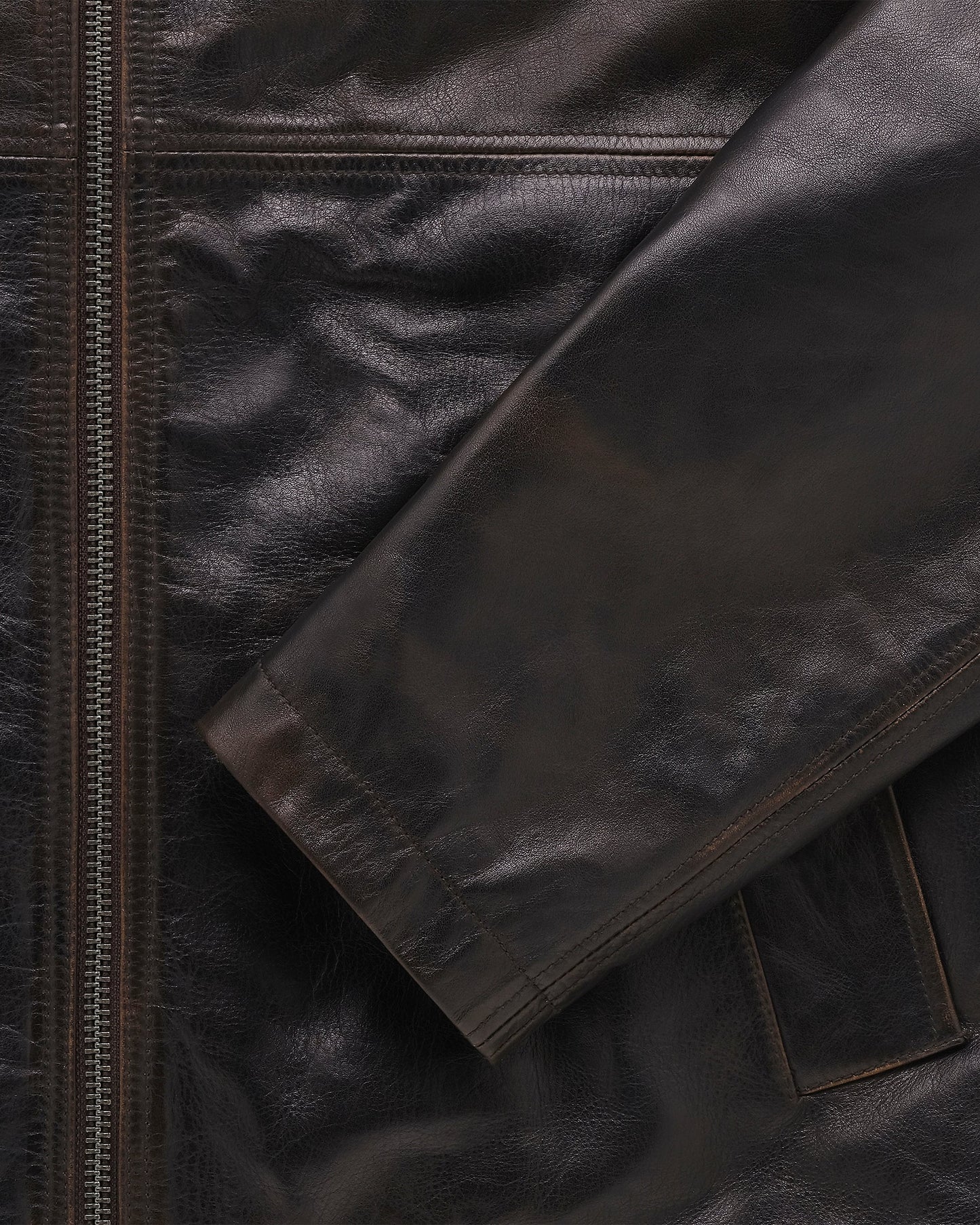 KNICKERBOCKER BENSON LEATHER JACKET - BROWN