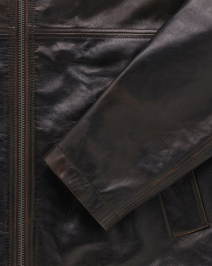 KNICKERBOCKER BENSON LEATHER JACKET - BROWN