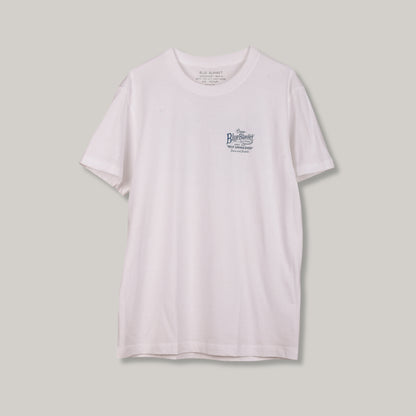 BLUE BLANKET JEANS TS9-IT78 TUBULAR LOGO T-SHIRT - WHITE