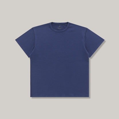 KNICKERBOCKER BOX KNIT T-SHIRT - FRENCH BLUE