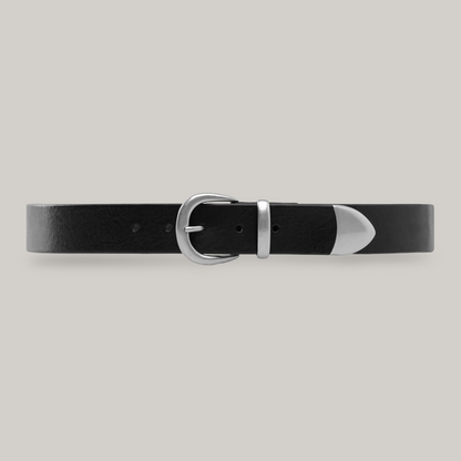 KNICKERBOCKER WESTERN BRIDLE LEATHER BELT - BLACK