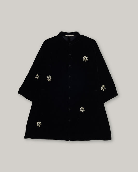 11.11 KIMONO BHANDANI SHIRT - BLACK VELVET