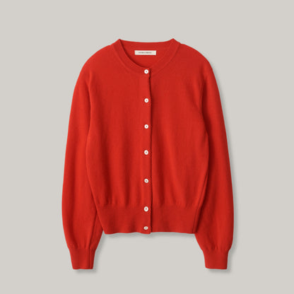 NOTHING WRITTEN EMITT WOOL ROUND CARDIGAN - RED