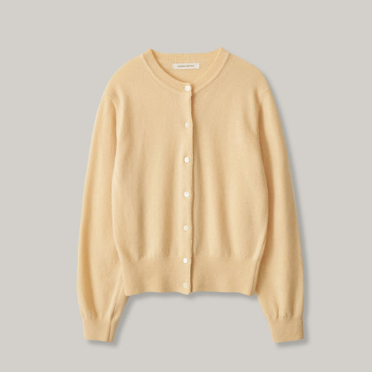 NOTHING WRITTEN EMITT WOOL ROUND CARDIGAN - YELLOW