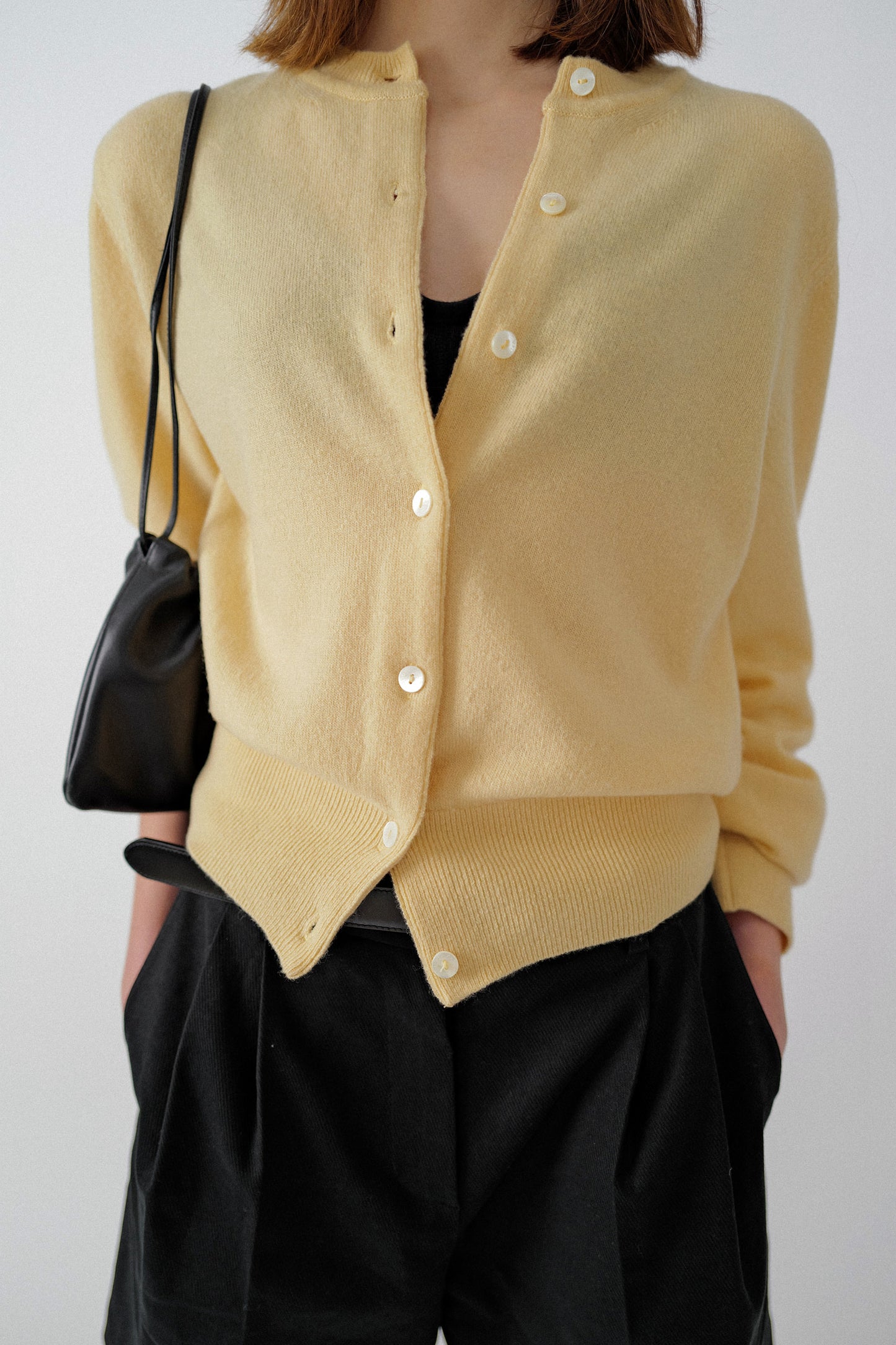 NOTHING WRITTEN EMITT WOOL ROUND CARDIGAN - YELLOW