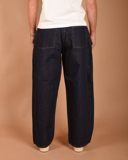 CIOTA WIDE BAGGY 5 POCKET PANTS - DARK NAVY (ONE WASH)